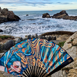 'Blue Maiden' Holding Fan With Engraving