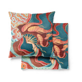 ‘Red Fanfare’ Silk Square Cushion