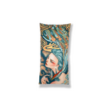 'Blue Maiden' Silk Rectangle Cushion