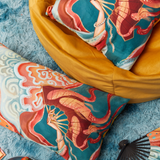 ‘Red Fanfare’ Silk Cushion Set