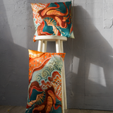 ‘Red Fanfare’ Silk Cushion Set