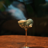 Blue natural seashell wine glass