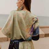 Look 02 — sage & midnight dress