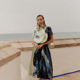 Look 02 — sage & midnight dress