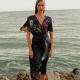 Look 08 — koi wrap dress