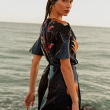 Look 08 — koi wrap dress
