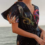 Look 08 — koi wrap dress