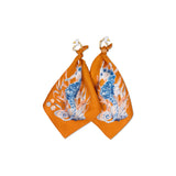 Amber Seahorse Printed Earring - Set Of Two