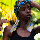 Aqua Coral Printed Turban