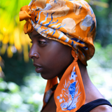 Orange Blossom Coral Printed Turban