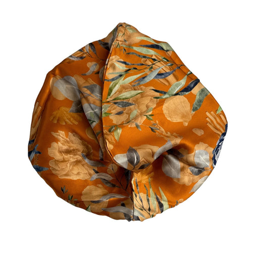 Orange Blossom Coral Printed Turban