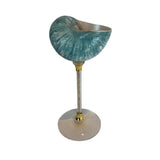 Blue natural seashell wine glass