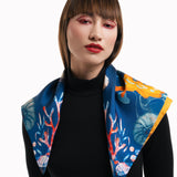 Sapphire Blossom Into Power - Large Square Scarf