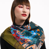 Midnight Blossom Into Power - Large Square Scarf